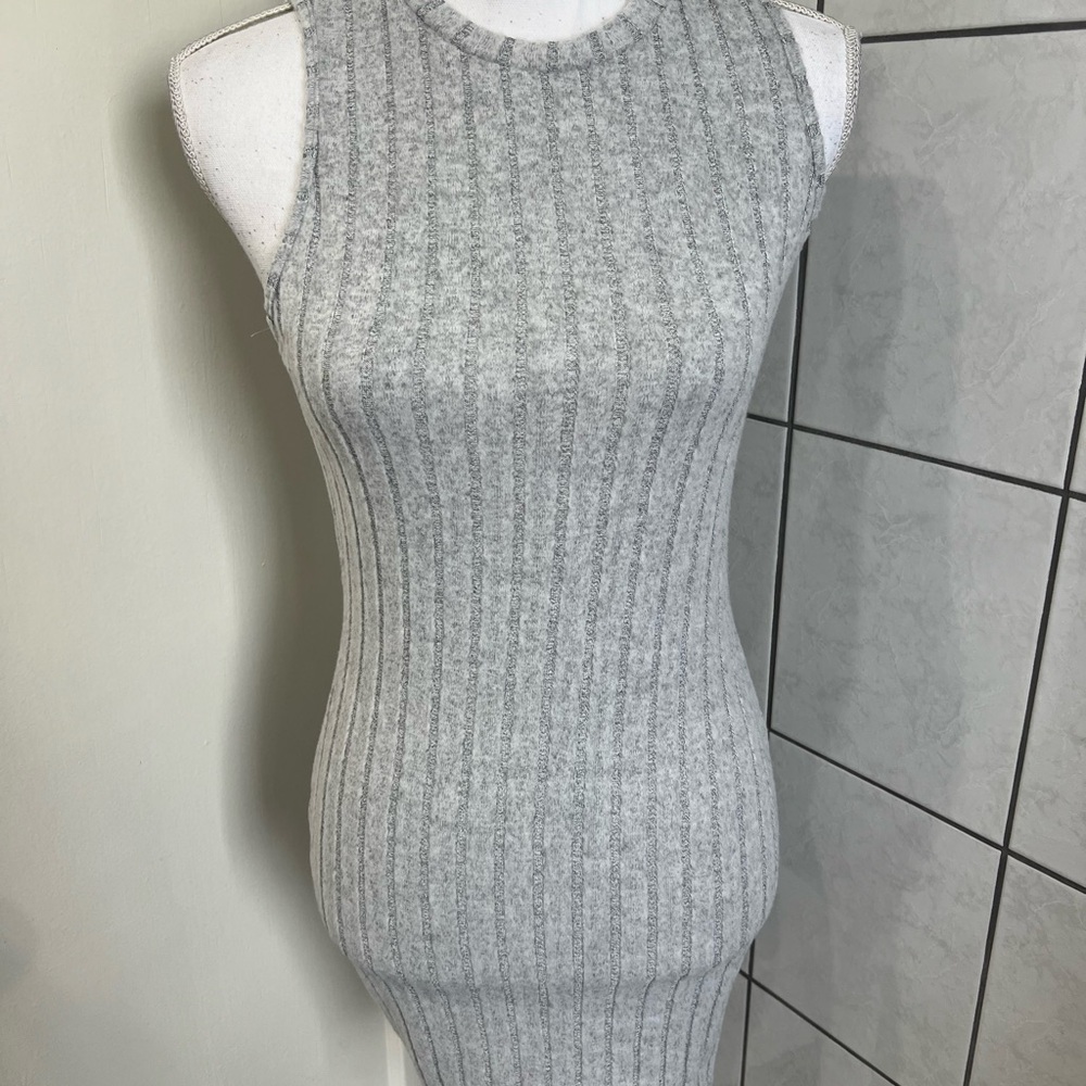 Amazon Gray Ribbed Mini Dress - Picture 3 of 3